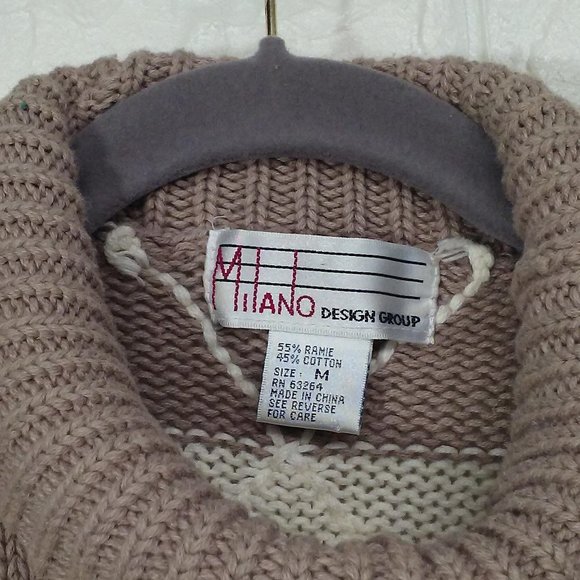 Vtg 80's MILANO Sweater Turtleneck Sz-Med Slouchy - Picture 7 of 9